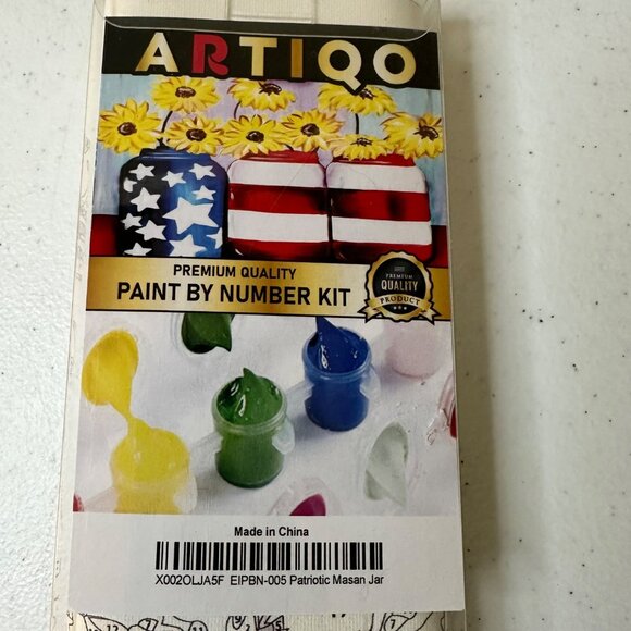 Patriotic Mason Jar Paint By Number Kit Craft Kit - Picture 2 of 9